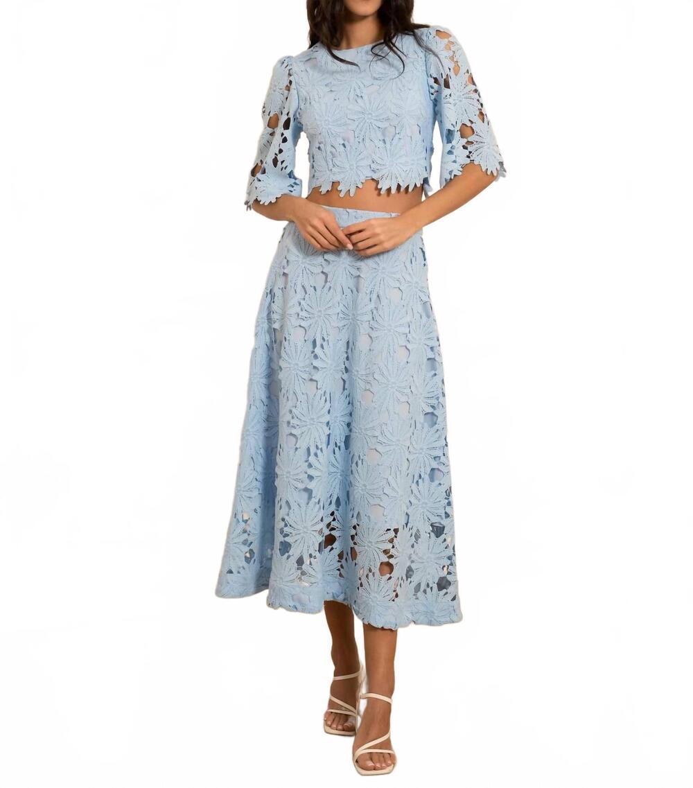 NEW CHOKLATE PARIS chloé guipure lace blouse in blue